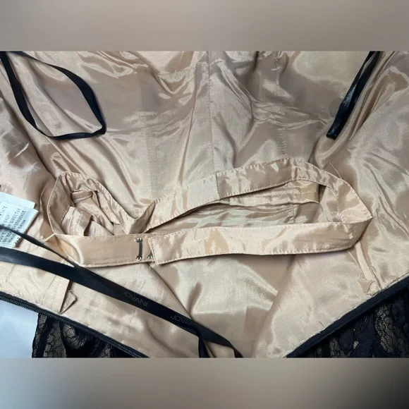 JOVANI Black and Tan Strapless Mermaid Gown | 6 - Picture 14 of 16